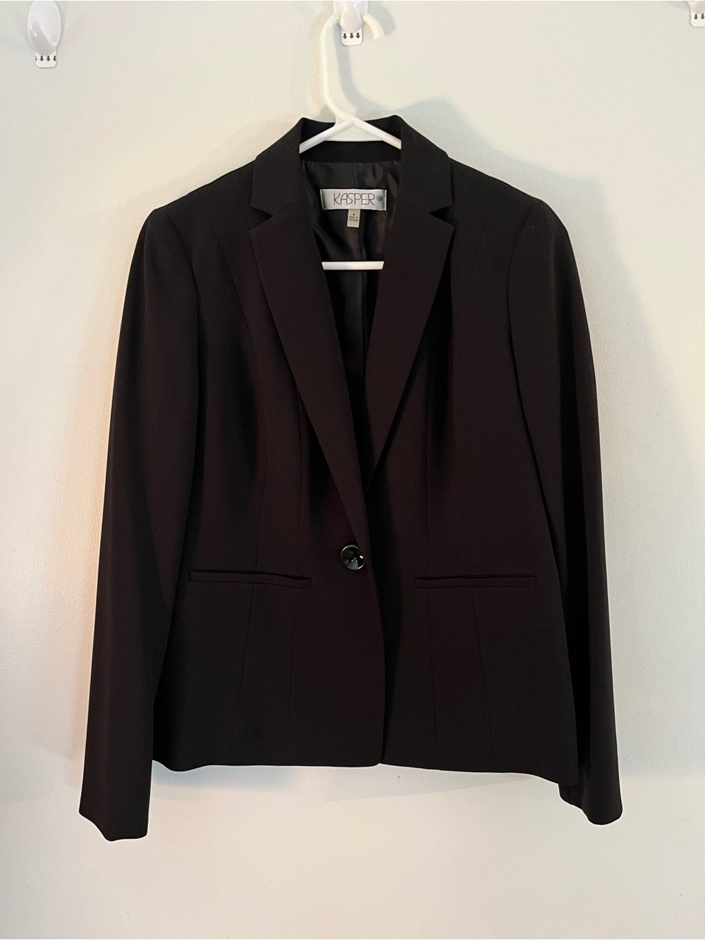 Kasper Women's Black Single-Button Tailored Blazer